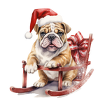 Englische Bulldogge Bügelbild Weihnachten #26