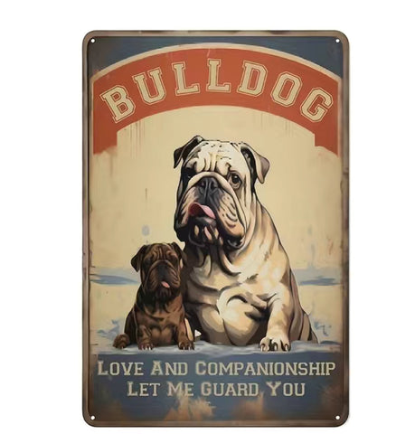 Englische Bulldogge Türschild / Dekoschild / Blechschild - Sale