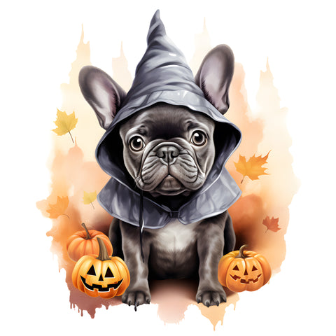 Französische Bulldogge Bügelbild Halloween #1