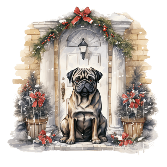 Mops Bügelbild Weihnachten #13