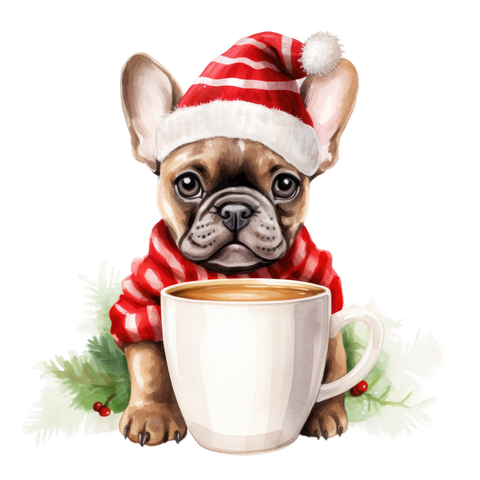 Französische Bulldogge Bügelbild Weihnachten #80