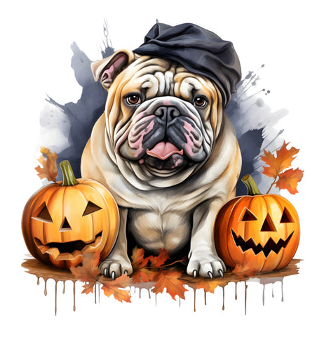 Englische Bulldogge Bügelbild Halloween #7