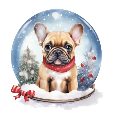 Französische Bulldogge Bügelbild Weihnachten #82