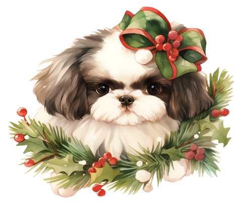 Shih Tzu Bügelbild Weihnachten #4