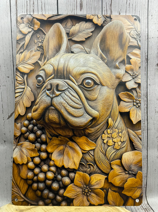 Französische Bulldogge Türschild / Dekoschild / Blechschild #134