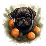 Mops Bügelbild Weihnachten #24