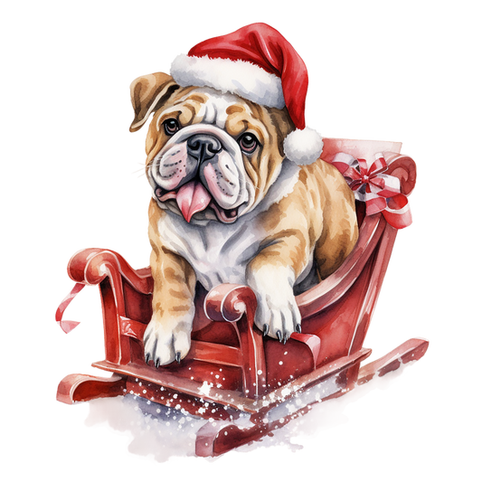 Englische Bulldogge Bügelbild Weihnachten #25