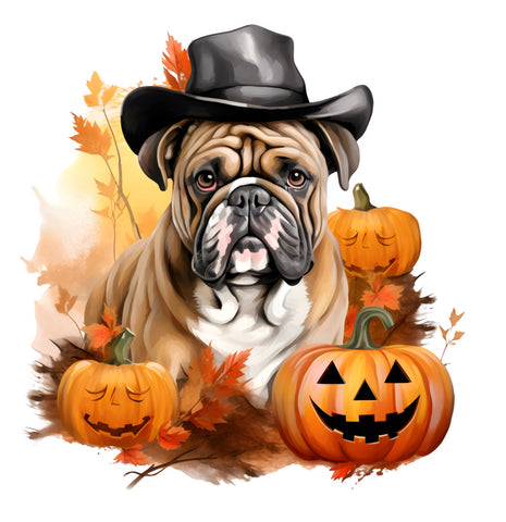 Englische Bulldogge Bügelbild Halloween #2