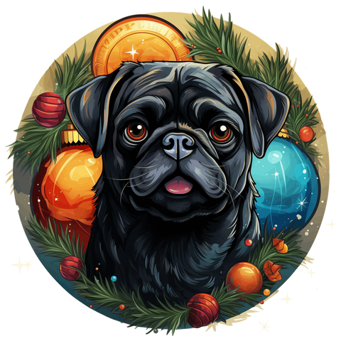 Mops Bügelbild Weihnachten #16