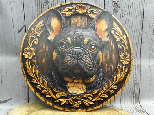 Französische Bulldogge Türschild / Dekoschild / Blechschild #124