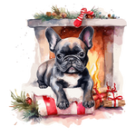 Französische Bulldogge Bügelbild Weihnachten #7