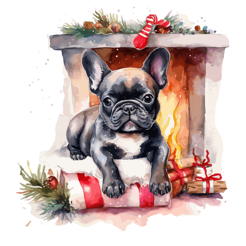 Französische Bulldogge Bügelbild Weihnachten #7