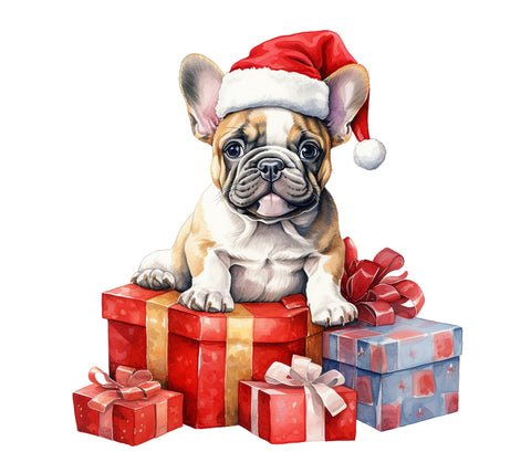 Französische Bulldogge Bügelbild Weihnachten #24