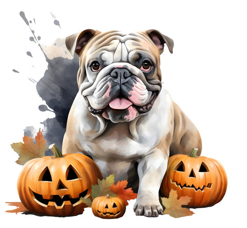 Englische Bulldogge Bügelbild Halloween #9