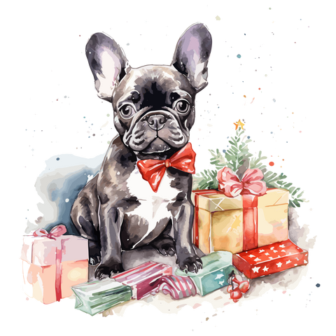 Französische Bulldogge Bügelbild Weihnachten #4