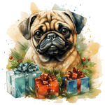 Mops Bügelbild Weihnachten #17