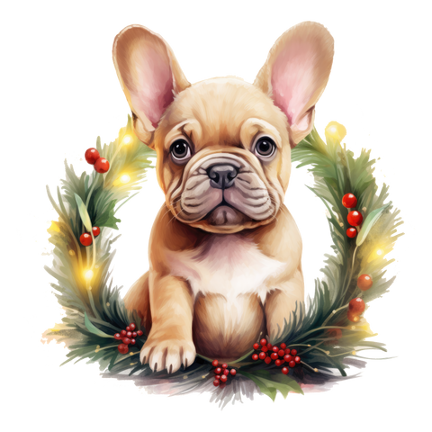 Französische Bulldogge Bügelbild Weihnachten #99