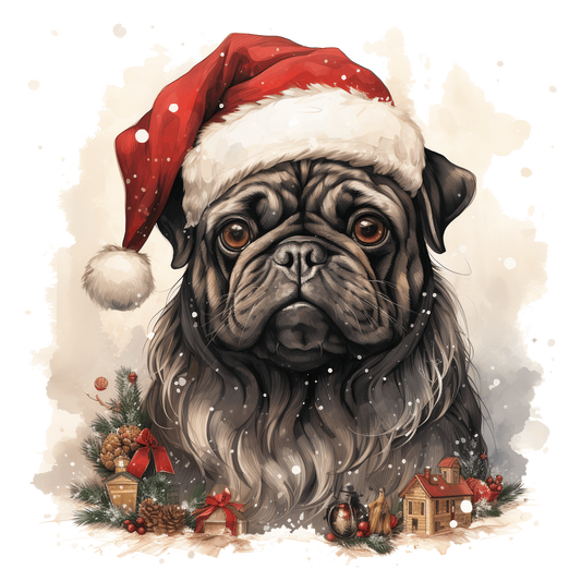 Mops Bügelbild Weihnachten #10
