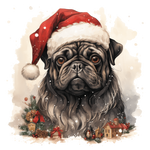 Mops Bügelbild Weihnachten #10