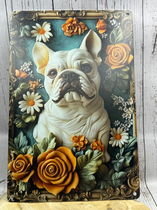 Französische Bulldogge Türschild / Dekoschild / Blechschild #130