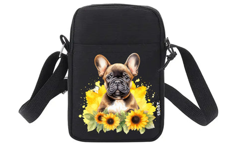 Französische Bulldogge Tasche / Umhängetasche Floral
