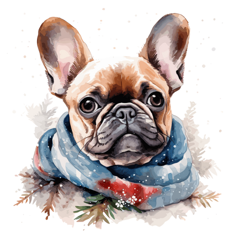 Französische Bulldogge Bügelbild Weihnachten #11
