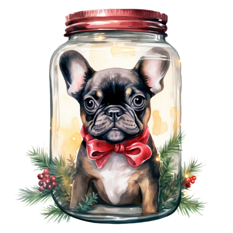 Französische Bulldogge Bügelbild Weihnachten #105