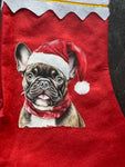 Französische Bulldogge Weihnachtssocke mit eigenem Foto