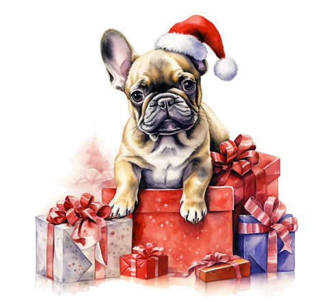 Französische Bulldogge Bügelbild Weihnachten #27