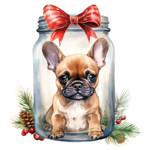 Französische Bulldogge Bügelbild Weihnachten #103