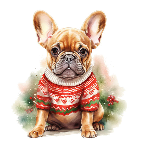 Französische Bulldogge Bügelbild Weihnachten #23