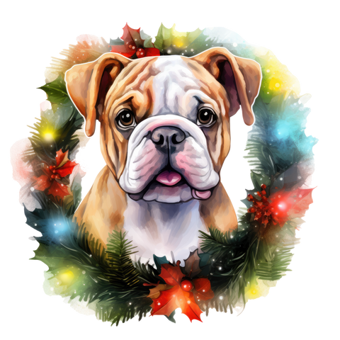 Englische Bulldogge Bügelbild Weihnachten #13