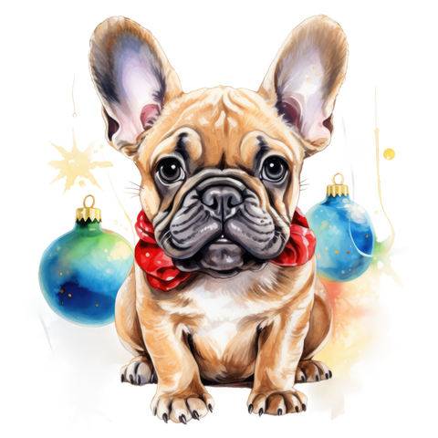 Französische Bulldogge Bügelbild Weihnachten #89