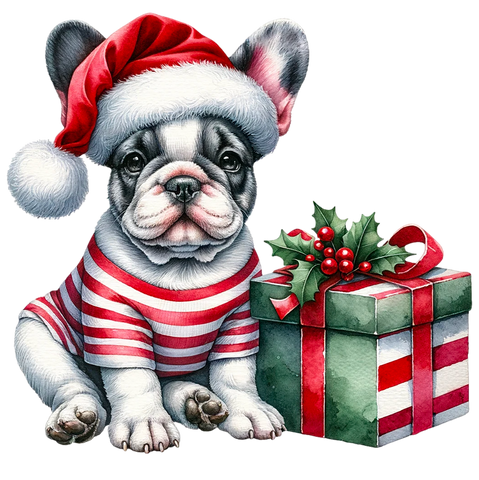 Französische Bulldogge Bügelbild Weihnachten #30