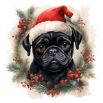 Mops Bügelbild Weihnachten #3