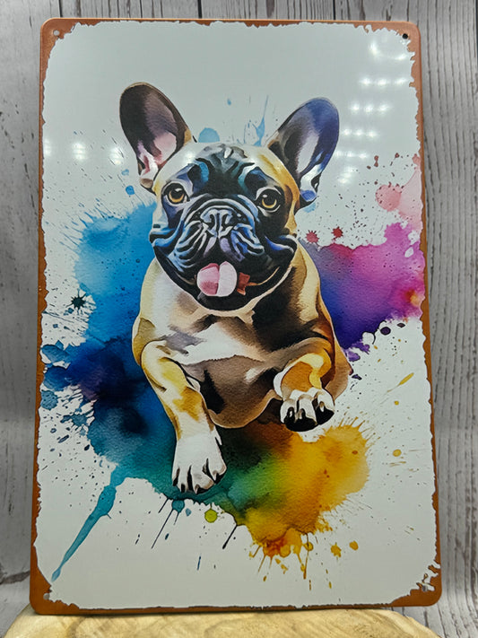 Französische Bulldogge Türschild / Dekoschild / Blechschild #129