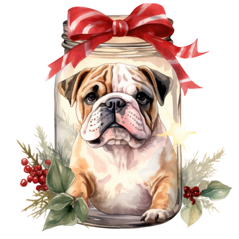 Englische Bulldogge Bügelbild Weihnachten #11