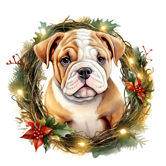 Englische Bulldogge Bügelbild Weihnachten #14