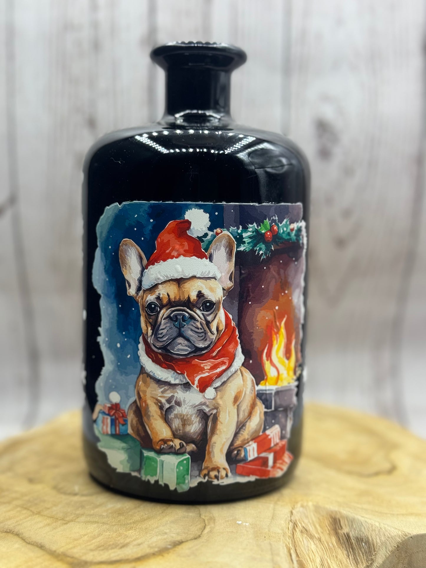 Französische Bulldogge Flasche Weihnachten sofort versandbereit - Sale
