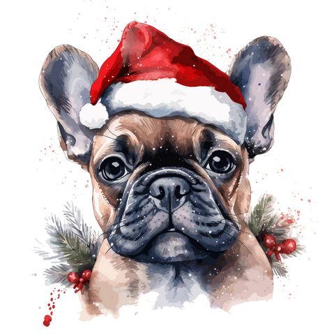 Französische Bulldogge Bügelbild Weihnachten #9