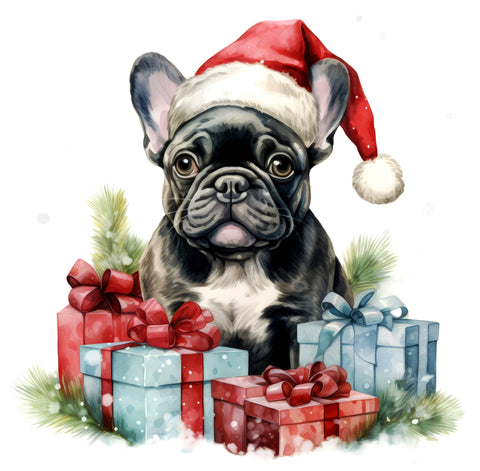 Französische Bulldogge Bügelbild Weihnachten #13