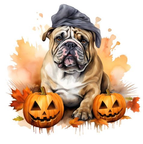 Englische Bulldogge Bügelbild Halloween #5