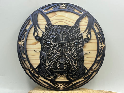 Französische Bulldogge Türschild / Dekoschild / Blechschild