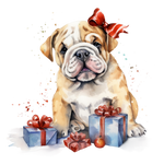 Englische Bulldogge Bügelbild Weihnachten #16
