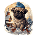 Mops Bügelbild Weihnachten #9