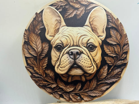 Französische Bulldogge Türschild / Dekoschild / Blechschild