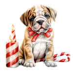Englische Bulldogge Bügelbild Weihnachten #7