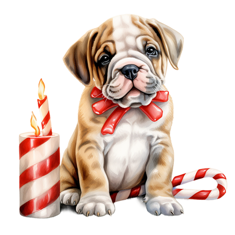 Englische Bulldogge Bügelbild Weihnachten #7