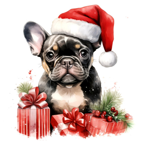 Französische Bulldogge Bügelbild Weihnachten #18