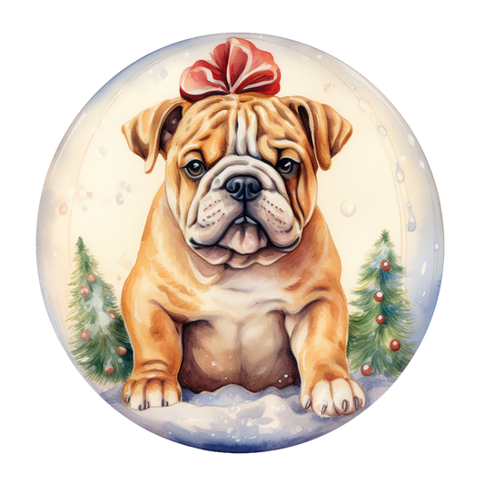 Englische Bulldogge Bügelbild Weihnachten #20